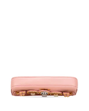 Miu Miu Pre-Owned ピンクのゴートスキン・マドラス クリスタルスタッズ付きクラッチバッグ - サムネイル4