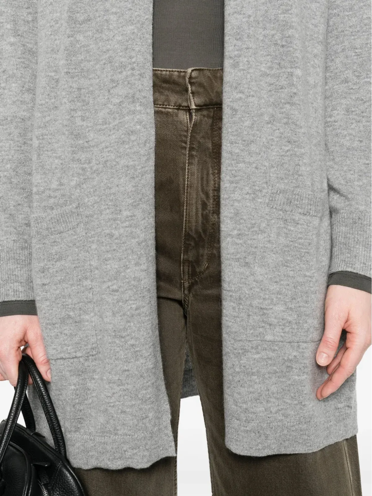 Allude パッチポケット付き オープンフロント カーディガン - 画像5