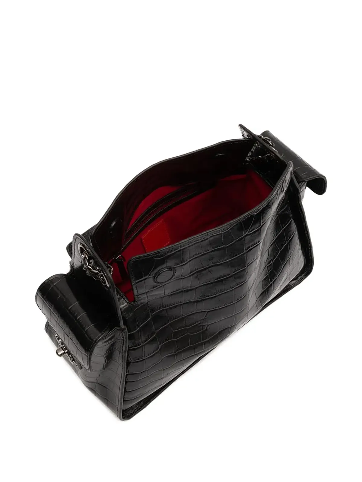 Isla Anne Hobo crocodile-effect chain-link shoulder bag - 画像5