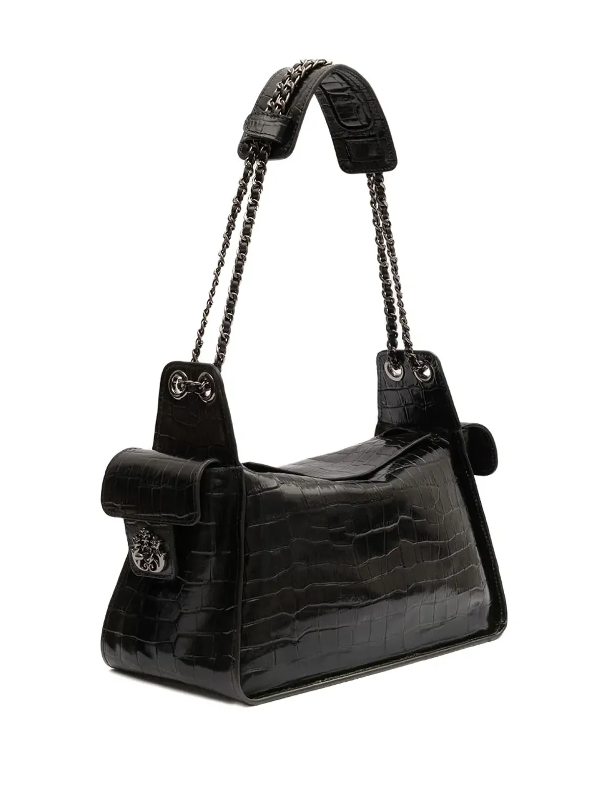 Isla Anne Hobo crocodile-effect chain-link shoulder bag - 画像3