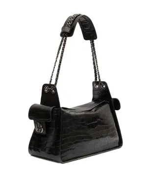 Isla Anne Hobo crocodile-effect chain-link shoulder bag - サムネイル3