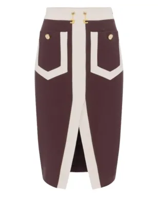Elisabetta Franchi パッチポケット ミディスカート - レッド - サムネイル1