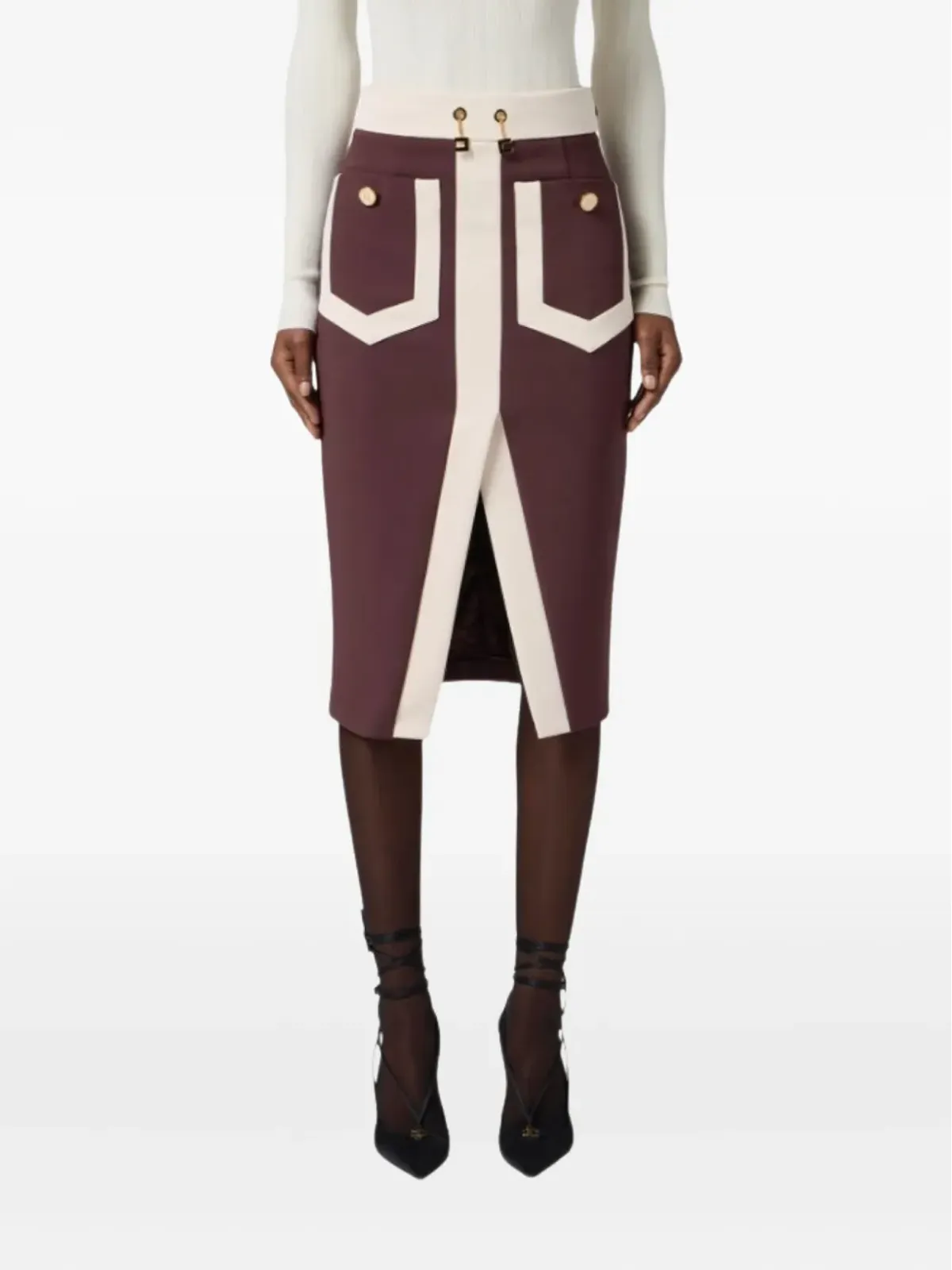 Elisabetta Franchi パッチポケット ミディスカート - レッド - 画像3