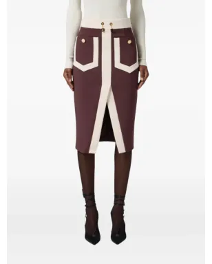 Elisabetta Franchi パッチポケット ミディスカート - レッド - サムネイル3