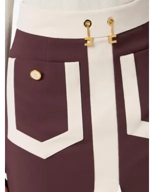 Elisabetta Franchi パッチポケット ミディスカート - レッド - サムネイル4