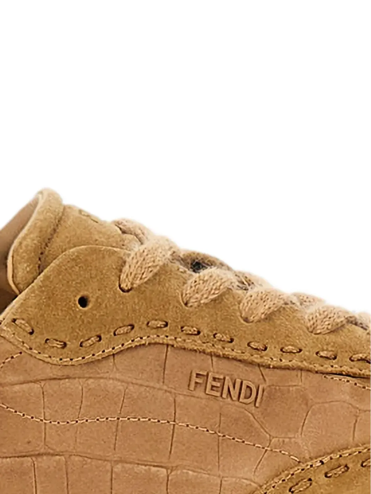 FENDI クロコダイルエフェクト レースアップスニーカー - 画像4