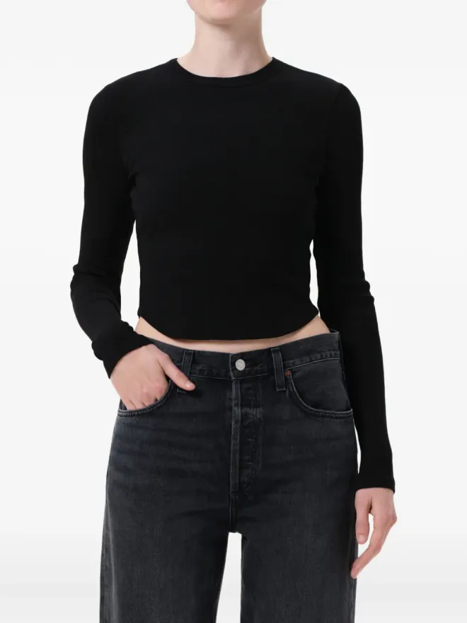AGOLDE AGOLDE Neema long-sleeve ribbed T-shirt - Blackの商品画像
