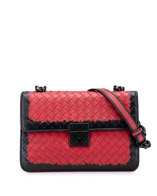 Bottega Veneta ビンテージ 2012-2025 Nappa Intrecciato Glass ショルダーバッグ - Black - サムネイル1