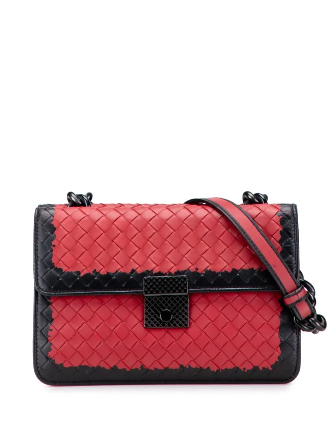 Bottega Veneta Pre-Owned Bottega Veneta ビンテージ 2012-2025 Nappa Intrecciato Glass ショルダーバッグ - Blackの商品画像