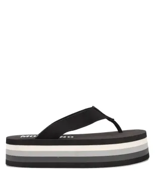 Moschino Pre-Owned ストライプ柄プラットフォームサンダル - ブラック - サムネイル1