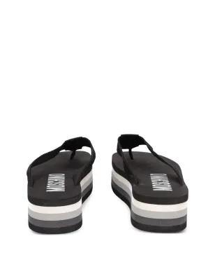 Moschino Pre-Owned ストライプ柄プラットフォームサンダル - ブラック - サムネイル3
