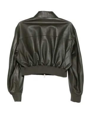 Arma Desy leather bomber jacket - Green - サムネイル2