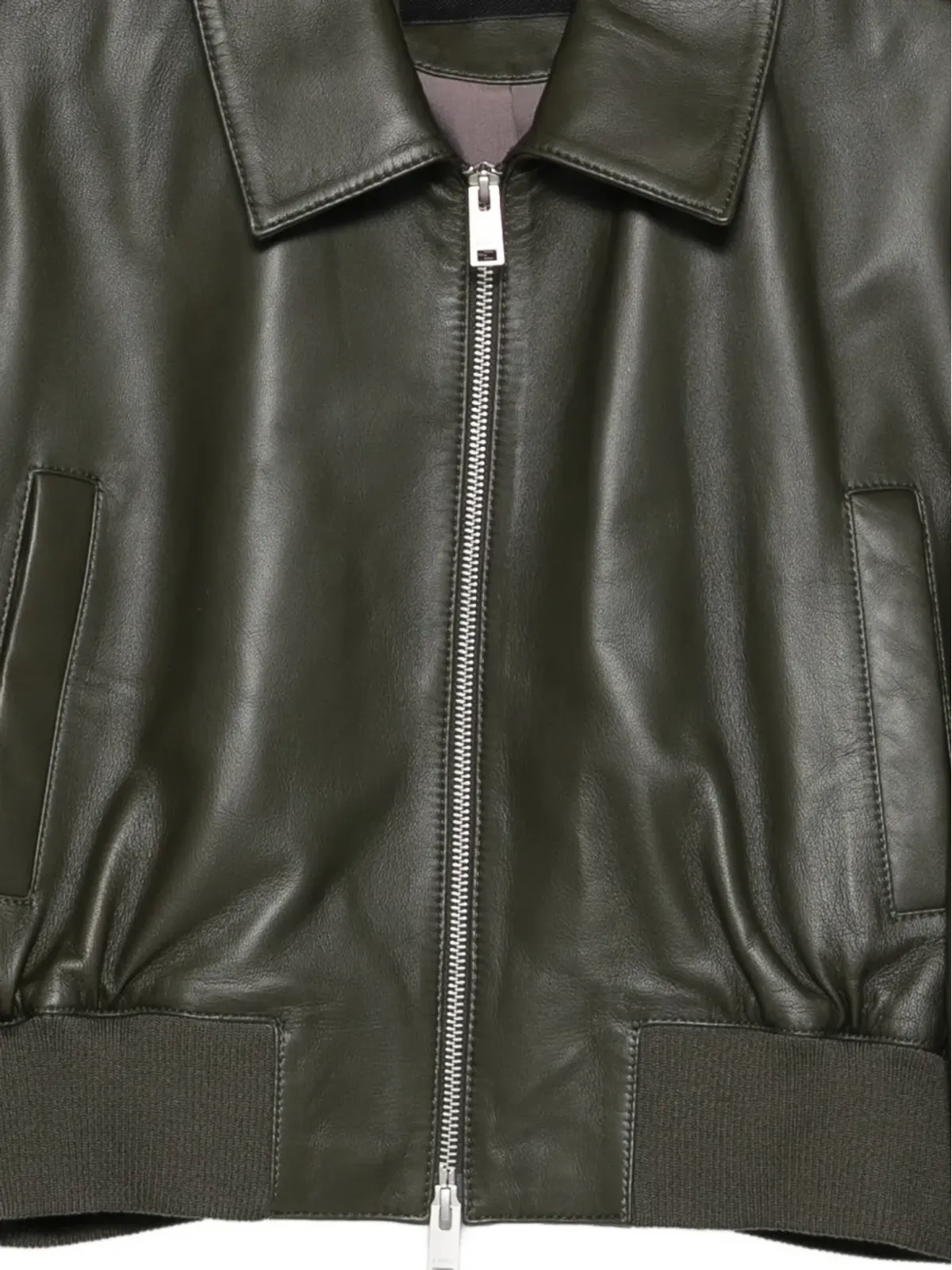 Arma Desy leather bomber jacket - Green - 画像3