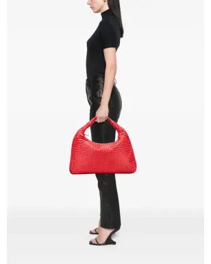 Bottega Veneta 2012-2025 ナッパ革 イントレチャート ラッフル ヴェネタ ホーボーバッグ（レッド） - サムネイル2