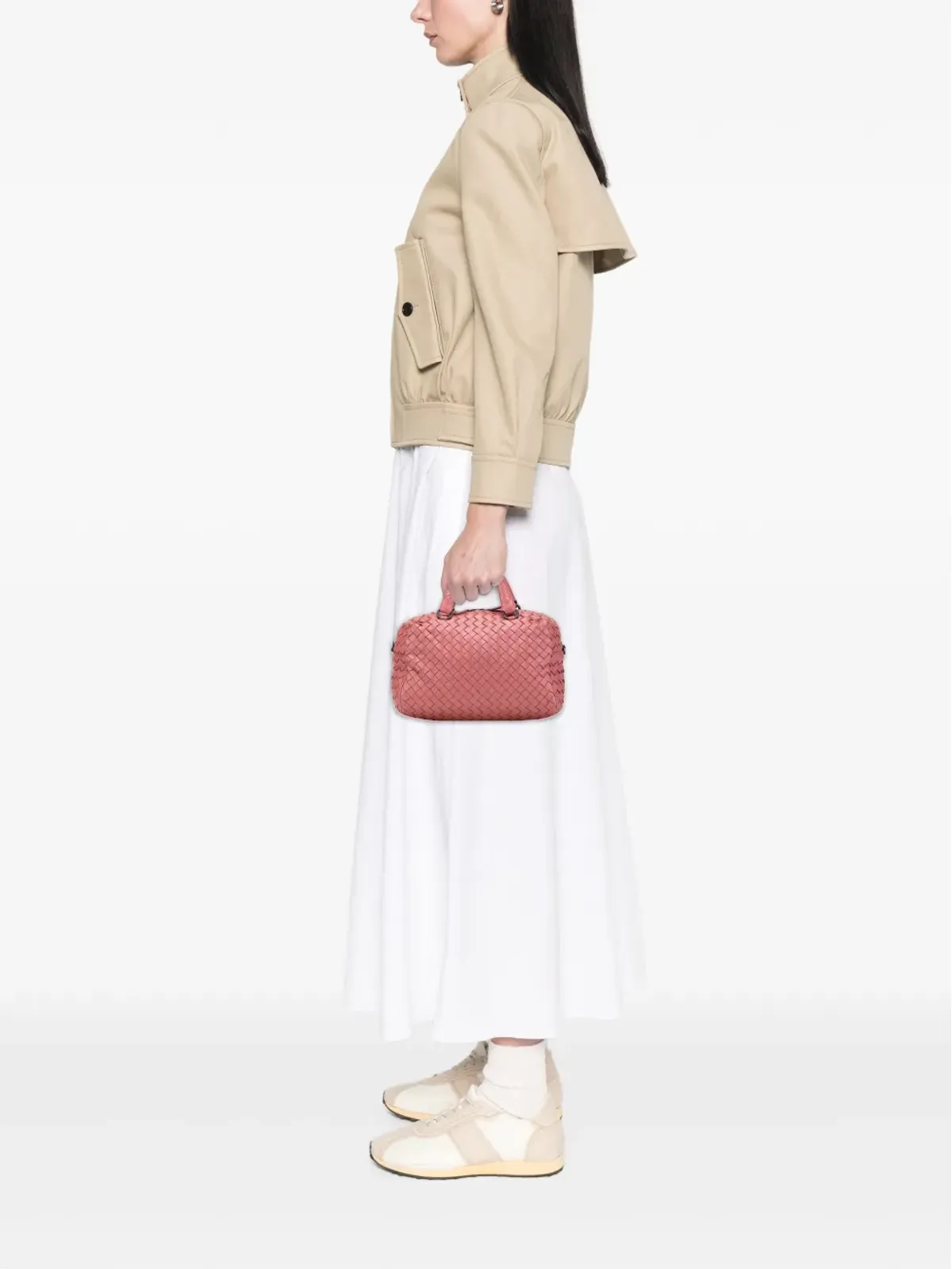 Bottega Veneta Pre-Owned ナッパ・イントレッチャート ボストンバッグ ピンク - 画像2