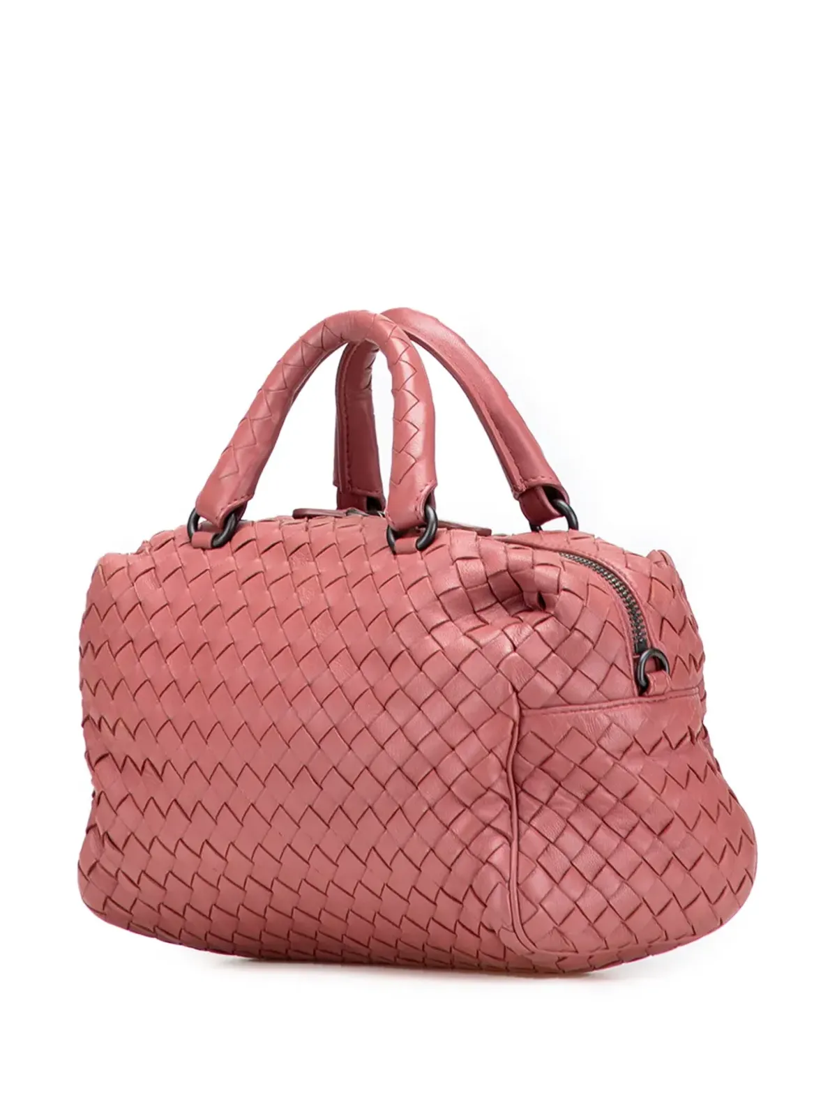 Bottega Veneta Pre-Owned ナッパ・イントレッチャート ボストンバッグ ピンク - 画像3