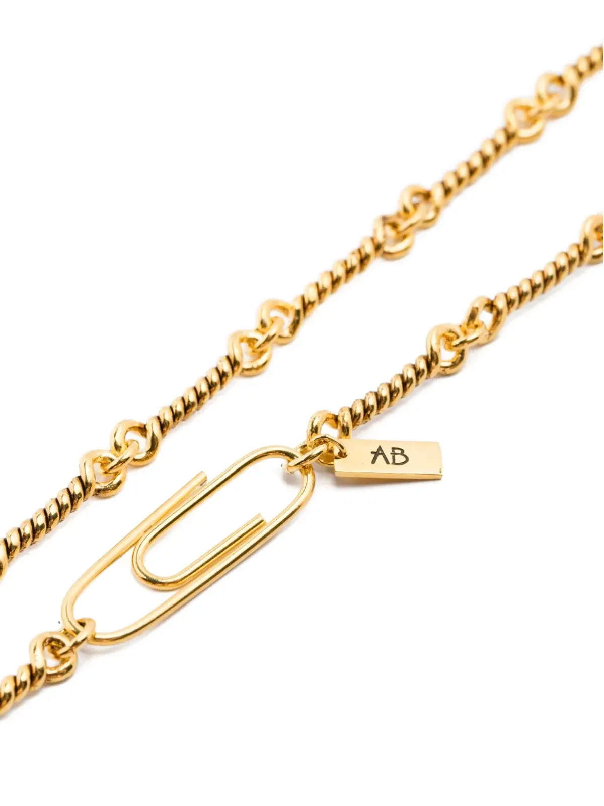 Aurelie Bidermann ツイストチェーン・ペーパークリップ・チャーム ネックレス - 画像3