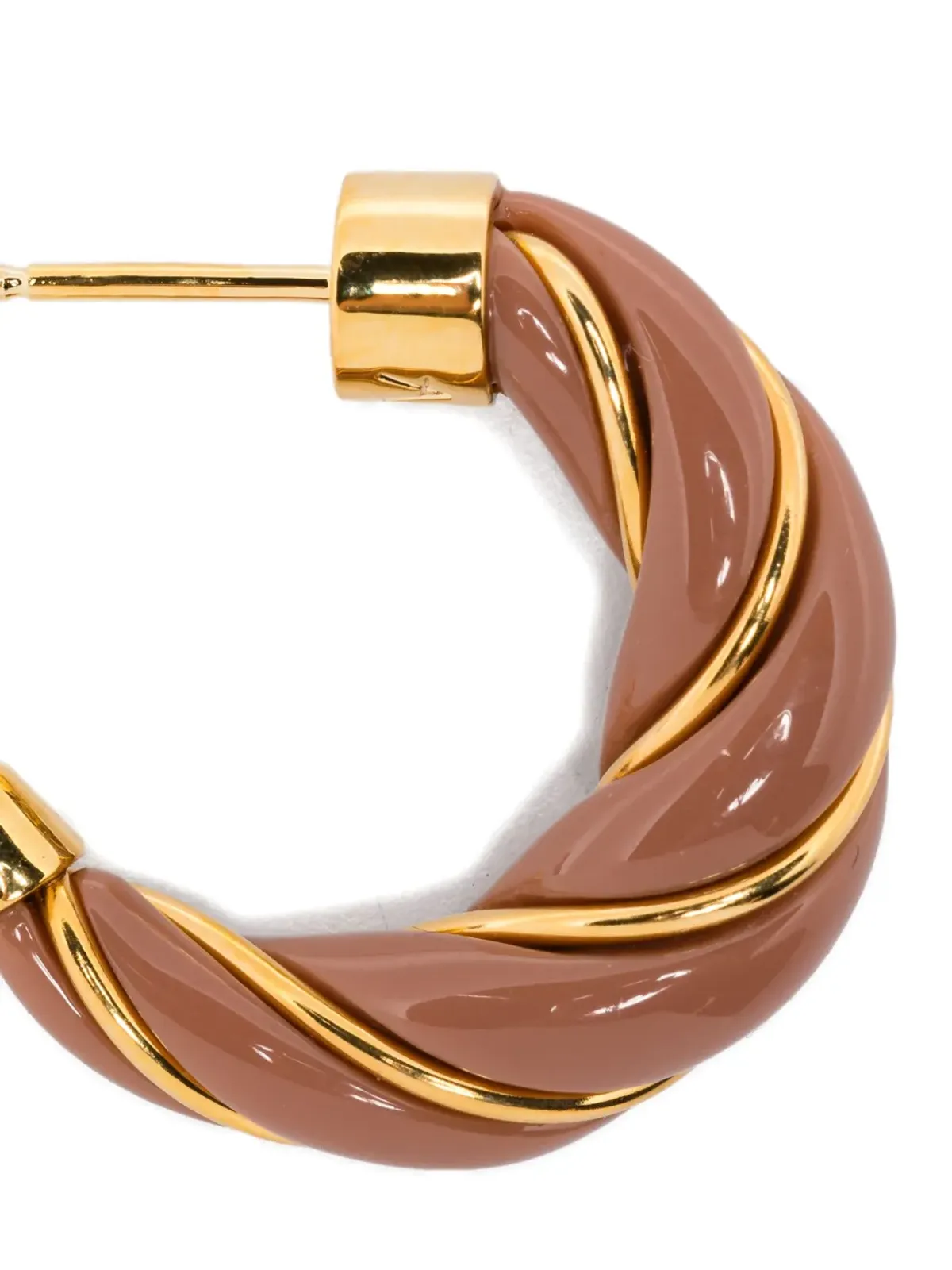 Aurelie Bidermann ダイアナ ツイスト ゴールド フープ イヤリング - 画像3