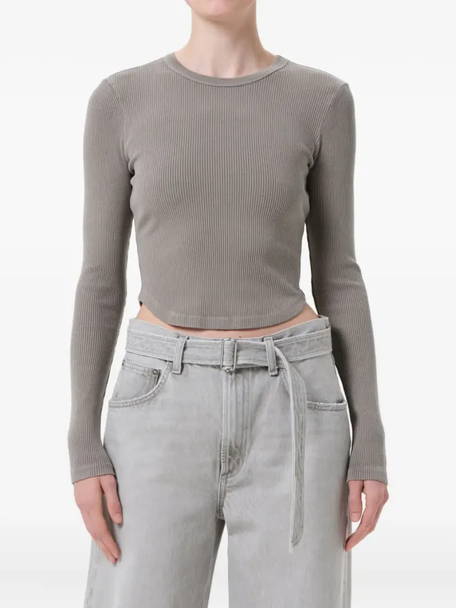 AGOLDE AGOLDE Neema ribbed T-shirt - Greyの商品画像