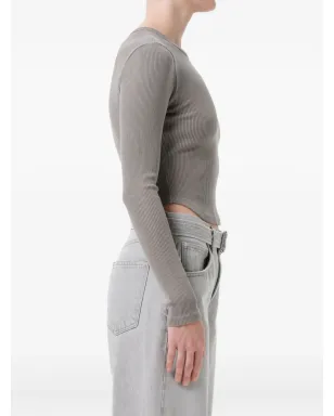 AGOLDE Neema ribbed T-shirt - Grey - サムネイル3