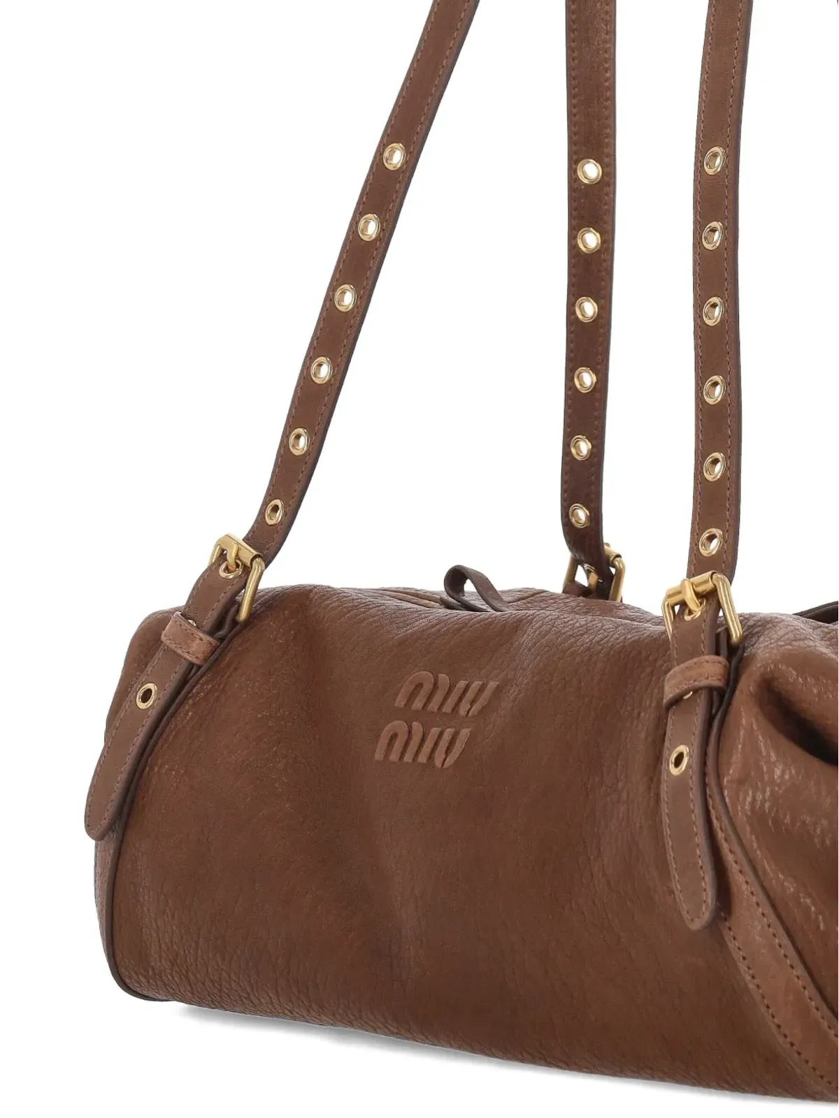 Miu Miu レザー アイレット付き トートバッグ - ブラウン - 画像4