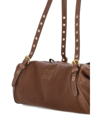 Miu Miu レザー アイレット付き トートバッグ - ブラウン - サムネイル4