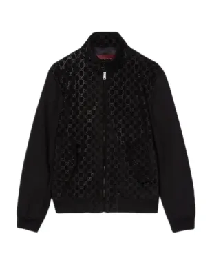 Gucci GGパターン スエード ボンバー ジャケット - ブラック - サムネイル1