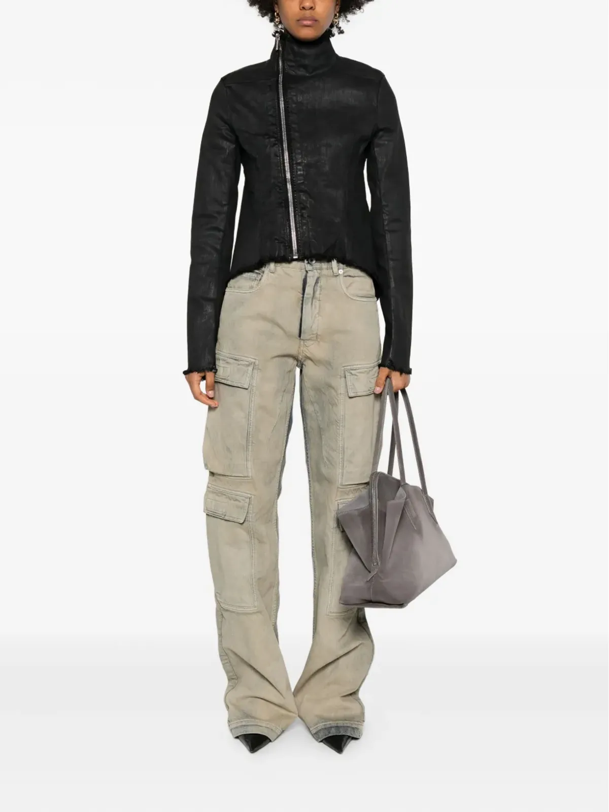 Rick Owens DRKSHDW アシンメトリカルジップジャケット - 画像2