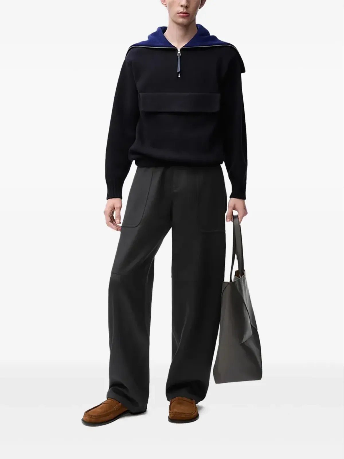 LOEWE フロントポケット ウールパンツ - 画像2