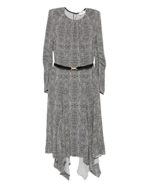 Elisabetta Franchi パイソンプリントベルト付きアシンメトリードレス - サムネイル1