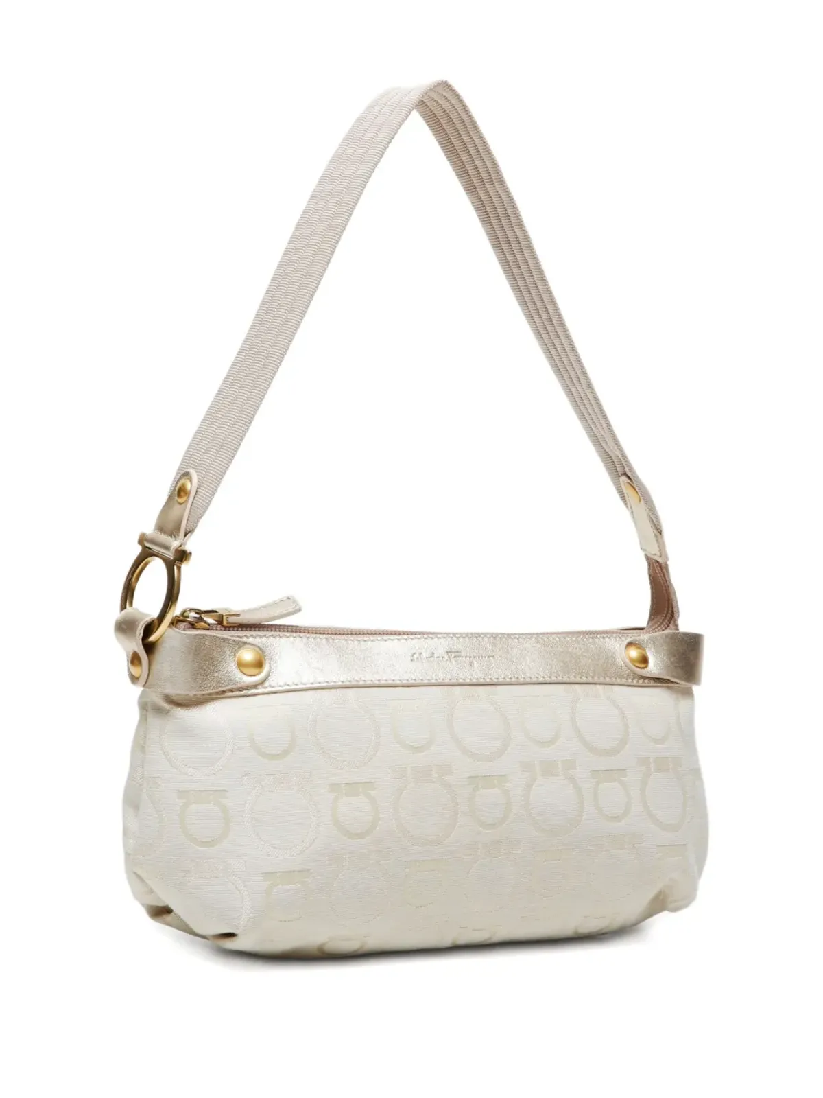 Ferragamo Pre-Owned 2000s Gancini-pattern shoulder bag - Neutrals - 画像2