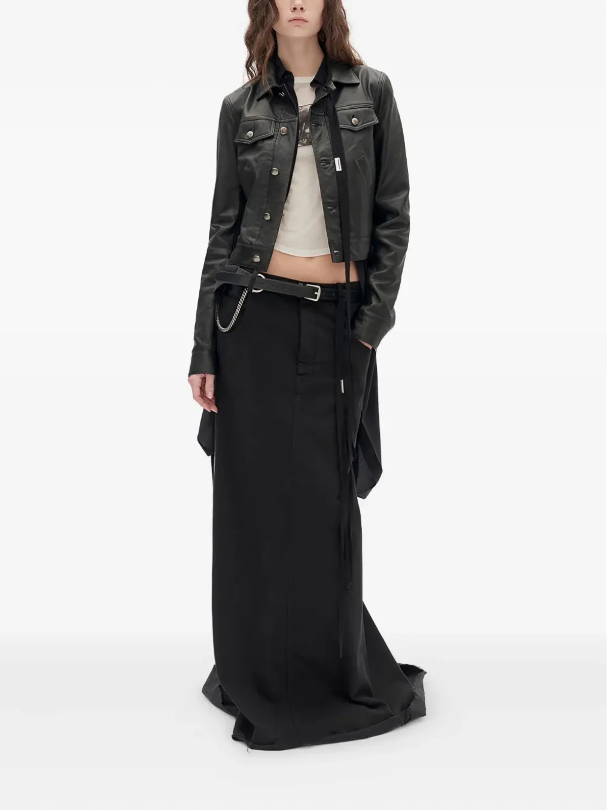 Ann Demeulemeester 構造的レザージャケット - 画像2