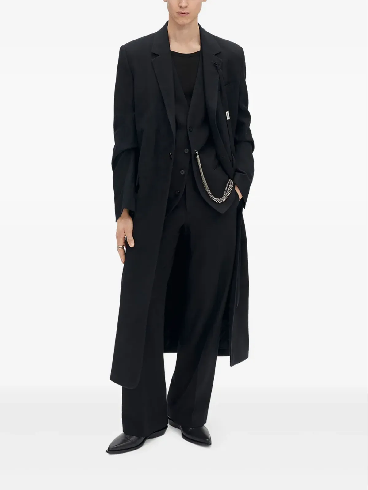 Ann Demeulemeester 長袖リブ編みTシャツ - 099 BLACK - 画像2