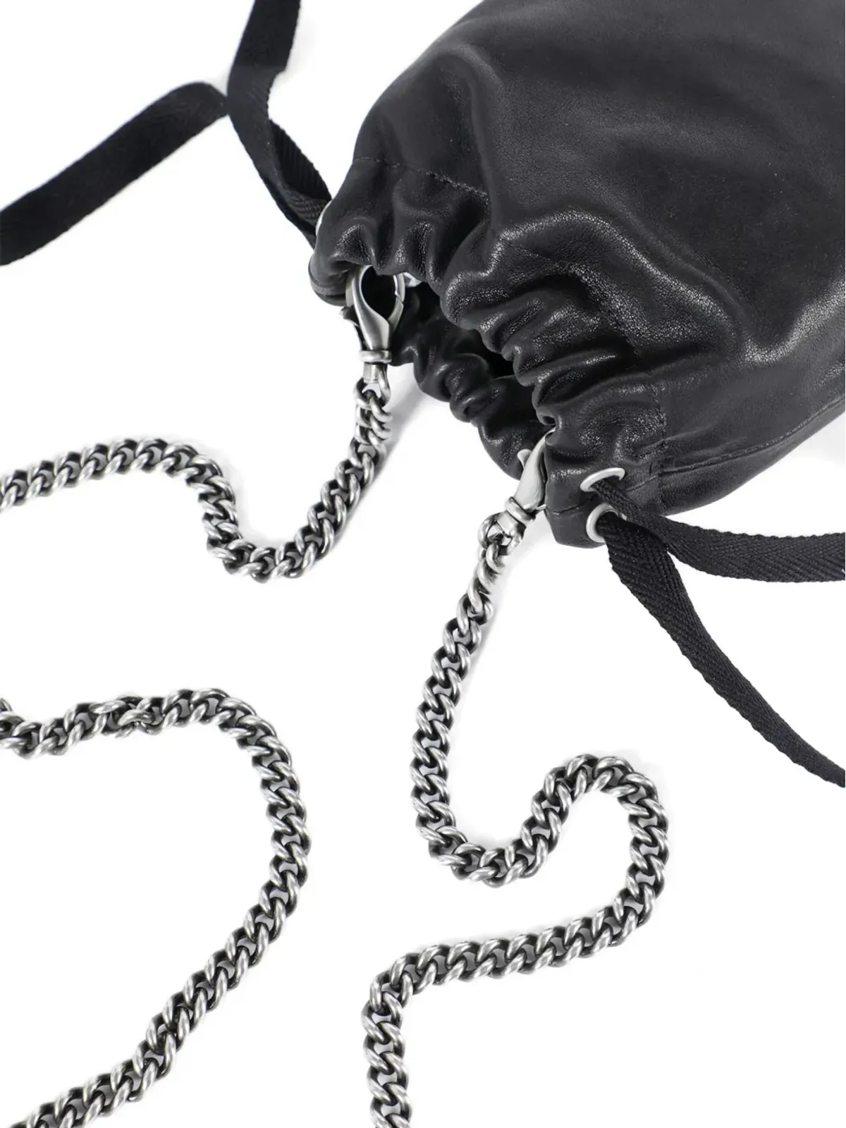 Ann Demeulemeester Gael グレインレザー クロスボディバッグ ブラック - 画像5