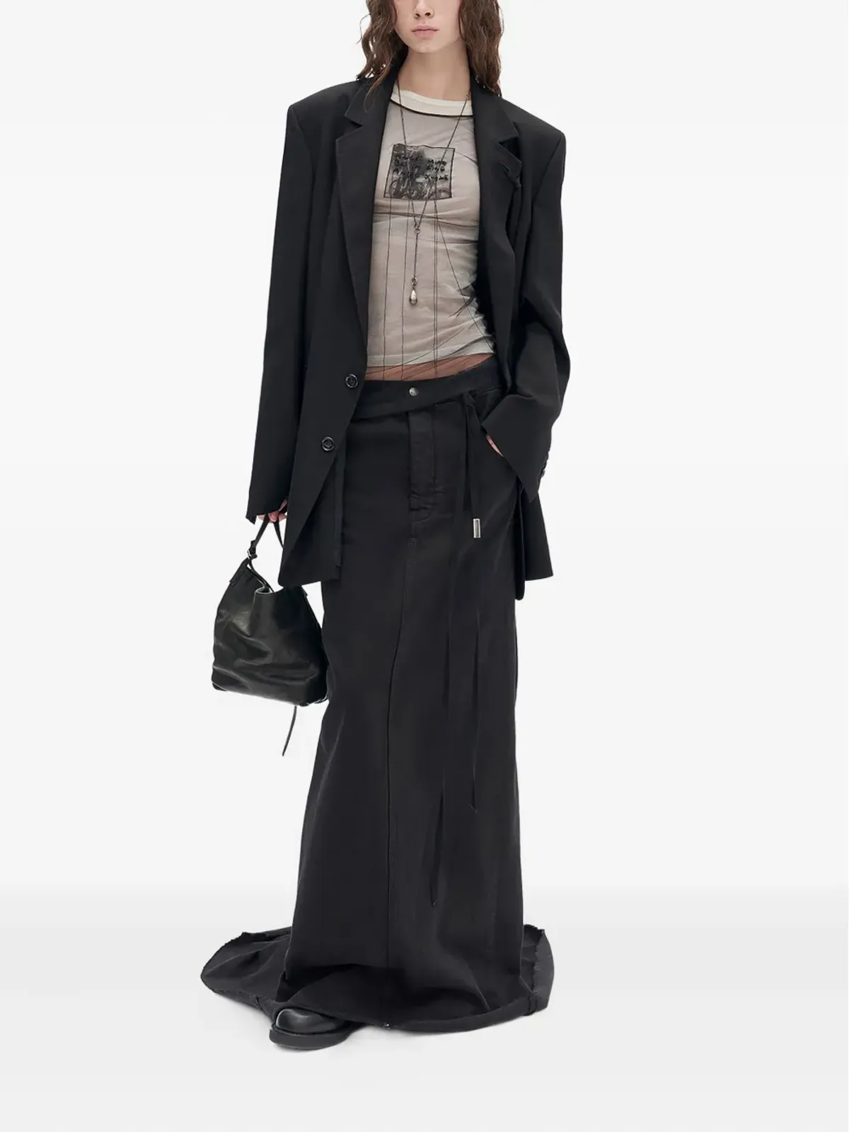 Ann Demeulemeester フィエン プリント コットン Tシャツ - 画像2