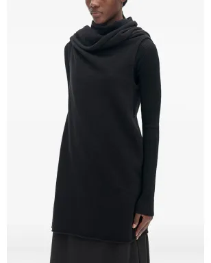 Ann Demeulemeester 黒のフェルテッドウール ドレープ ニットトップ - サムネイル3