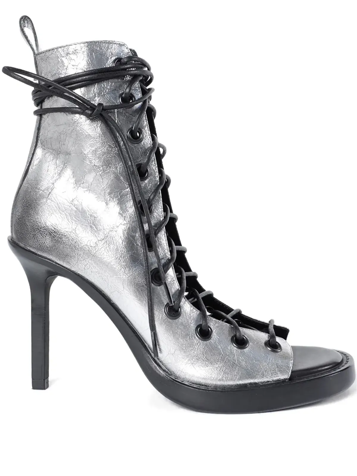 Ann Demeulemeester Hilla ラミネーテッドレザー レースアップ ブーツ - 画像1