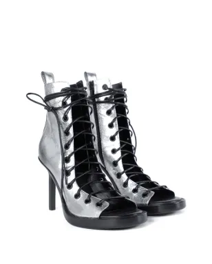 Ann Demeulemeester Hilla ラミネーテッドレザー レースアップ ブーツ - サムネイル2