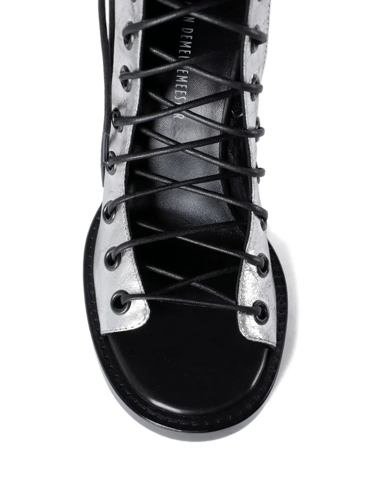 Ann Demeulemeester Hilla ラミネーテッドレザー レースアップ ブーツ - 画像3