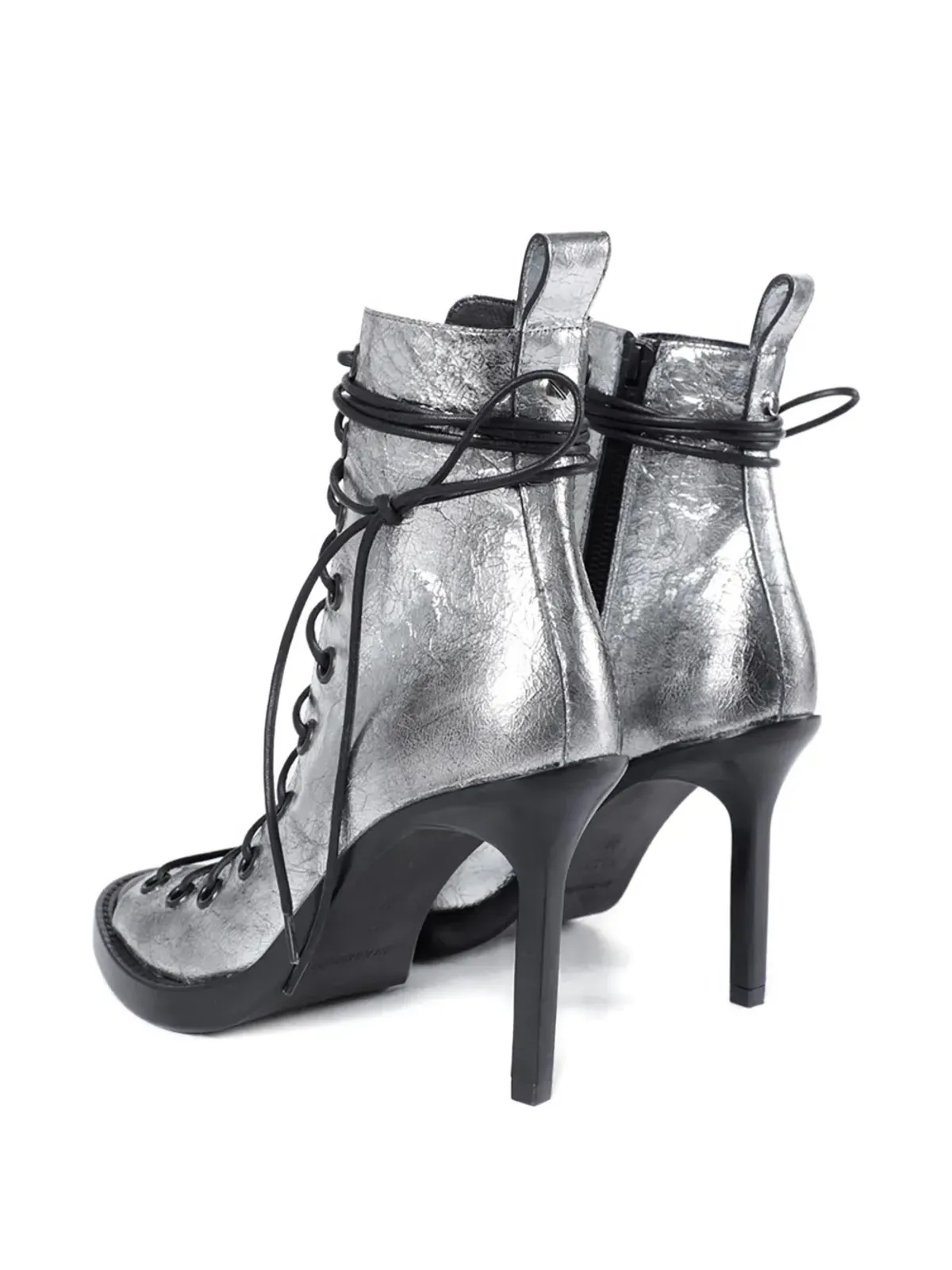 Ann Demeulemeester Hilla ラミネーテッドレザー レースアップ ブーツ - 画像4