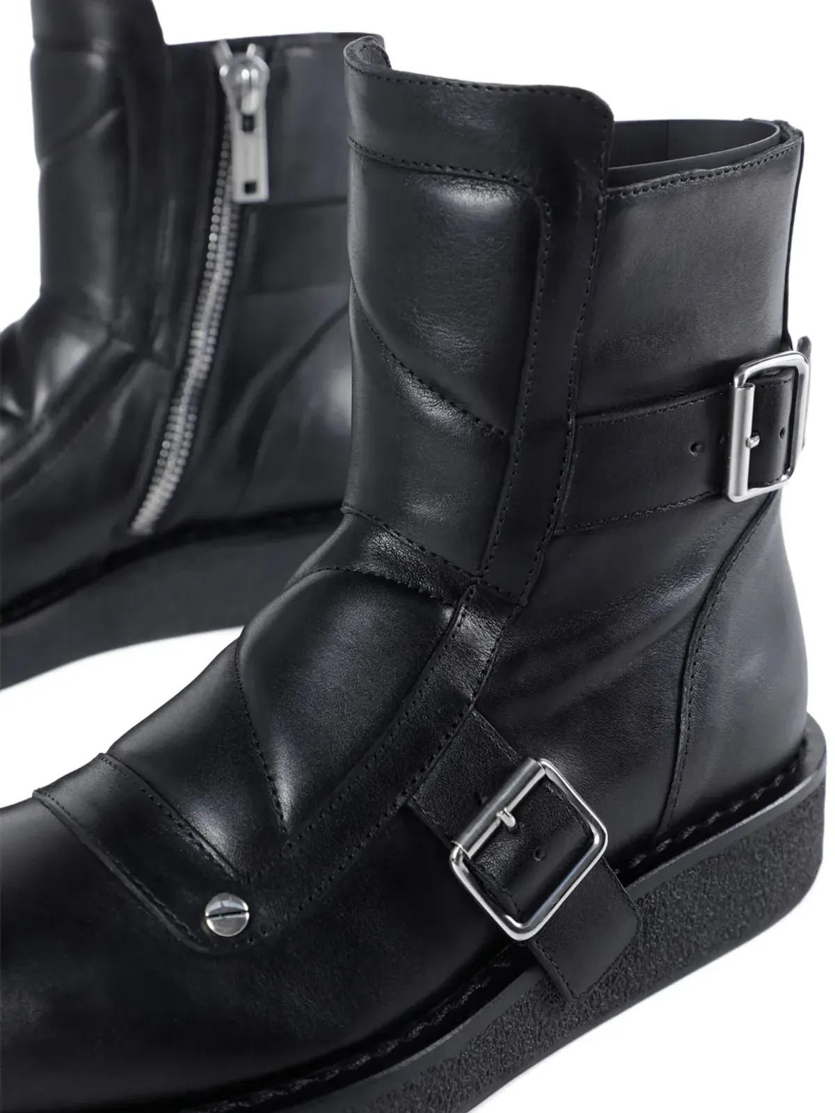 Ann Demeulemeester Sune バックルディテール バイカーブーツ - 画像3