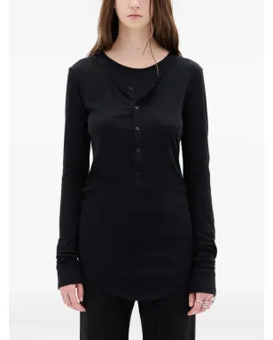 Ann Demeulemeester Vero ボタン前開き長袖Tシャツ - サムネイル1