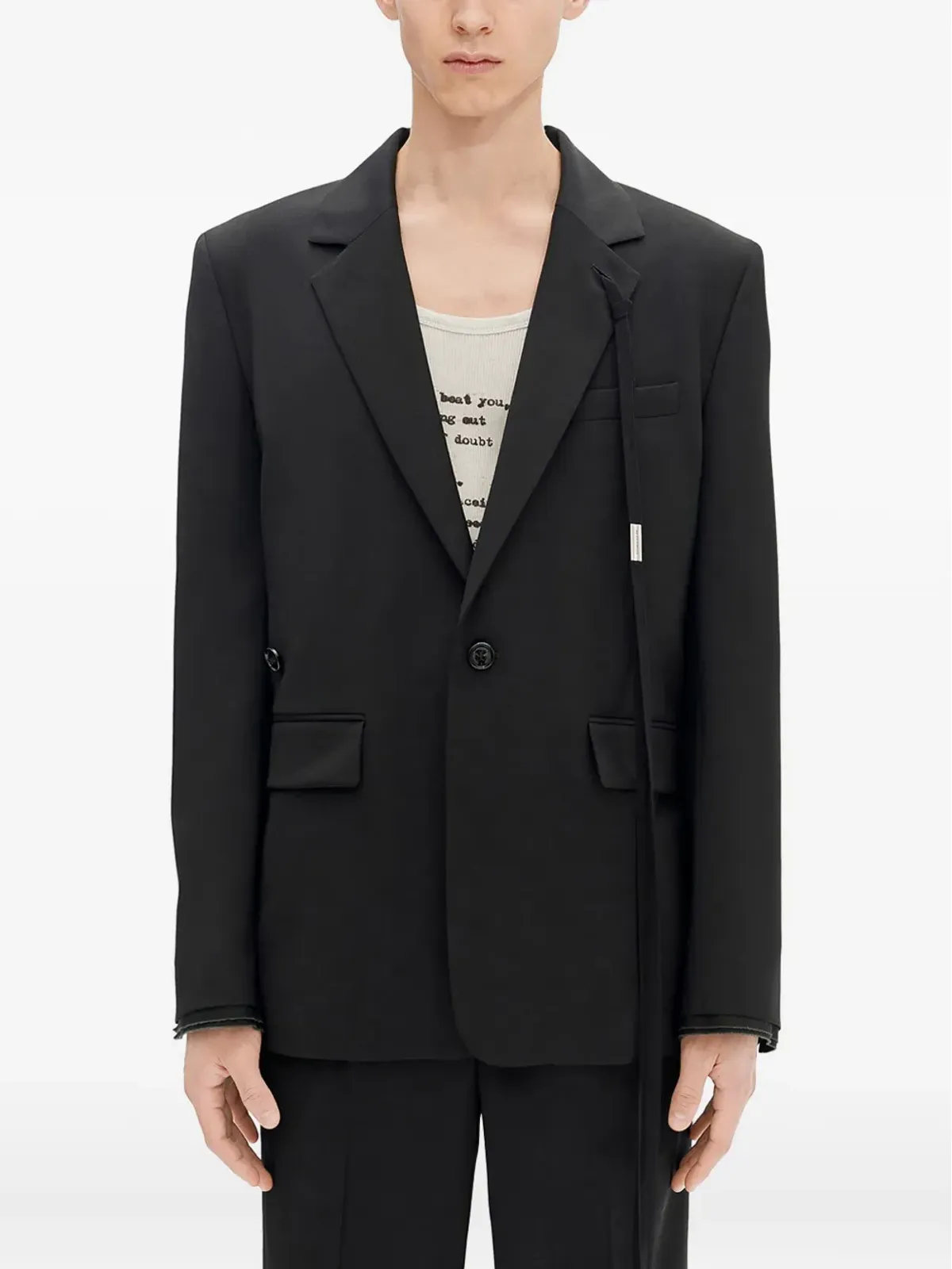 Ann Demeulemeester ストラップディテール ウールブレザー - 画像1