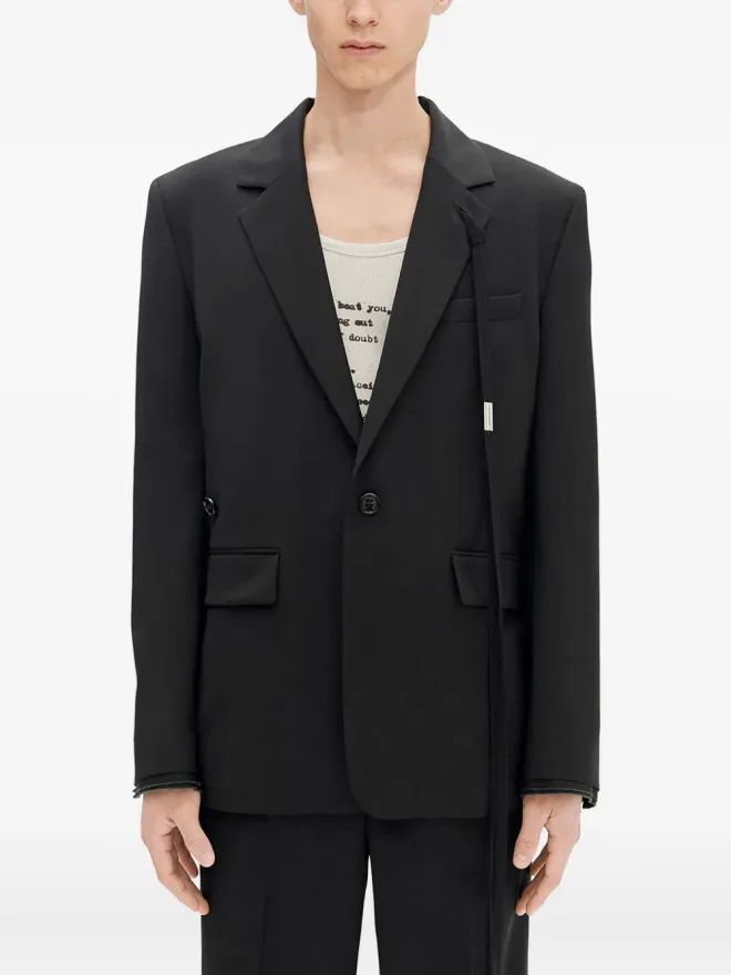 Ann Demeulemeester Ann Demeulemeester ストラップディテール ウールブレザーの商品画像