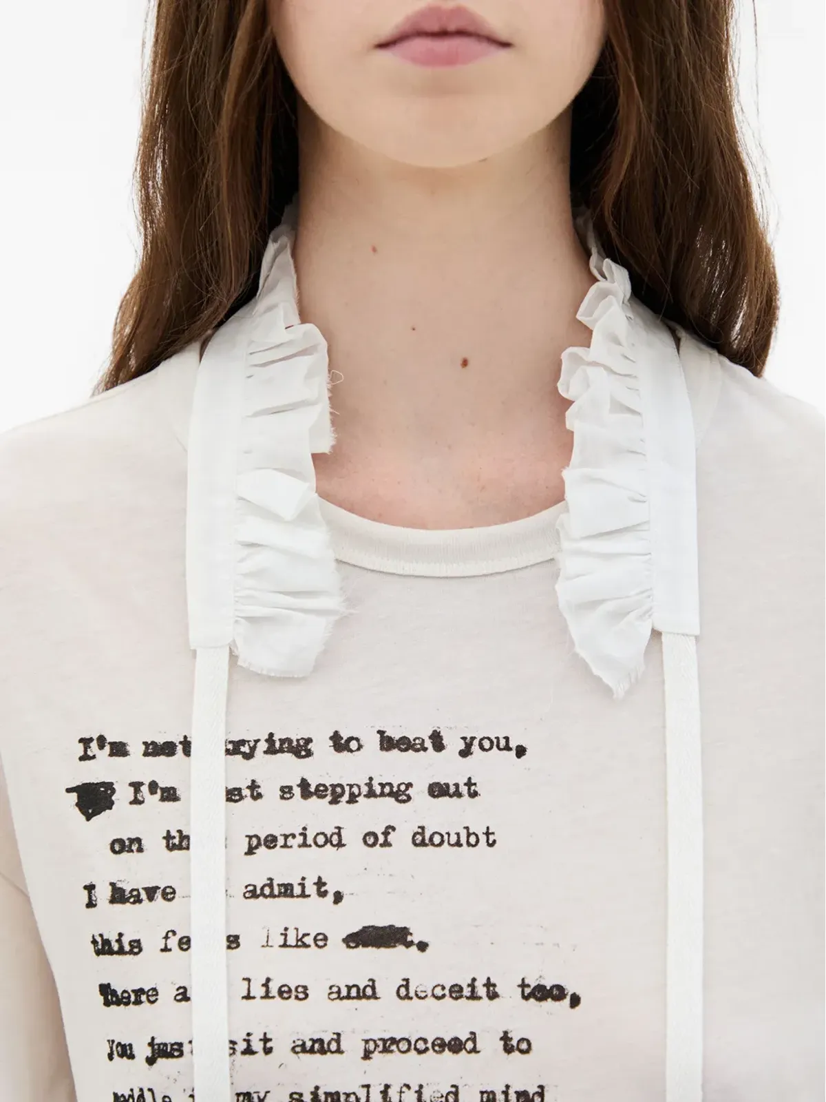 Ann Demeulemeester テキストプリント クルーネック Tシャツ - 画像5