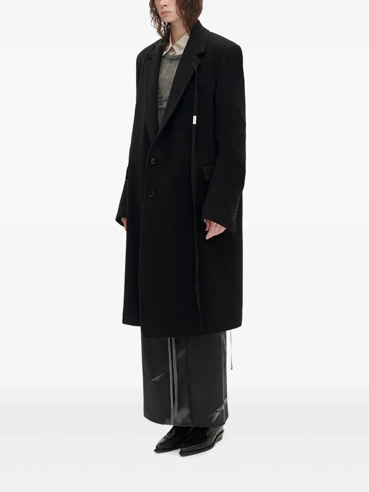 Ann Demeulemeester Viv ウールカシミヤコート - 画像3