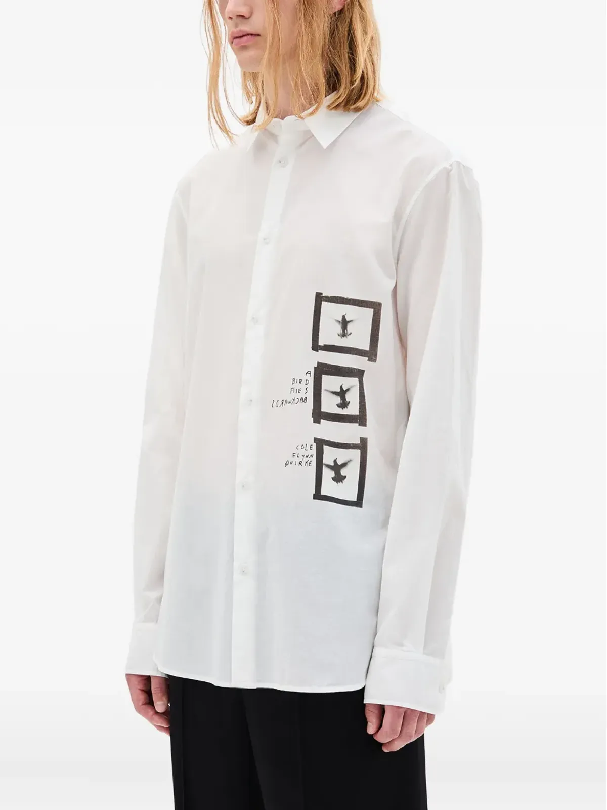 Ann Demeulemeester Doves コットンシャツ - 画像3