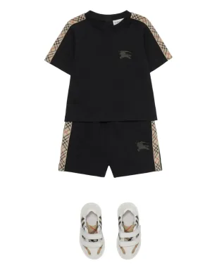 Burberry Kids チェック柄トリム・騎士刺繍ショーツ - サムネイル4