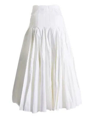 Jacquemus プリーツ入りコットンミディスカート - ホワイト - サムネイル2
