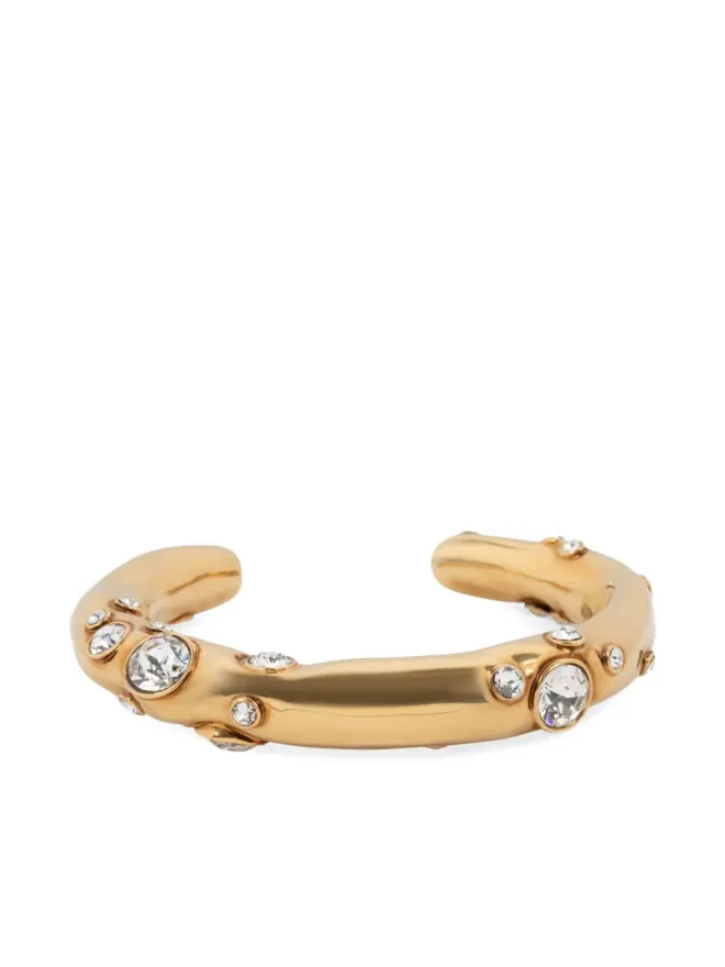 Dries Van Noten DRIES VAN NOTEN クリスタル装飾のカフブレスレット - 954 GOLDの商品画像